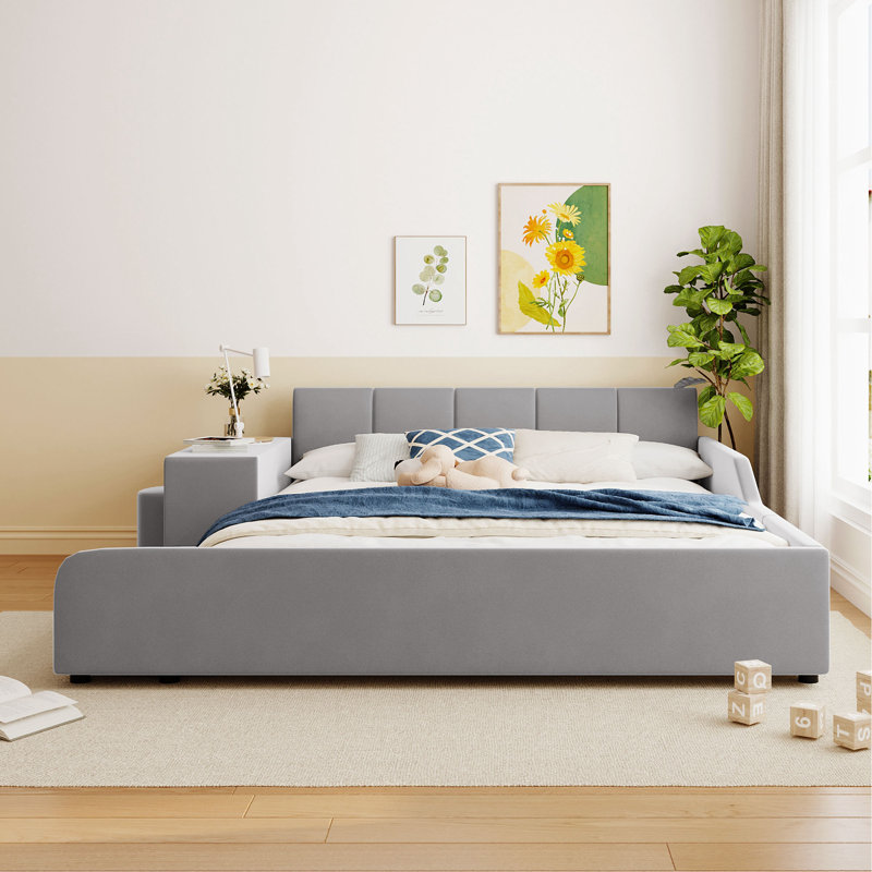 Wenty Full Size Upholstered Grounded Bed, Mother & Child Bed